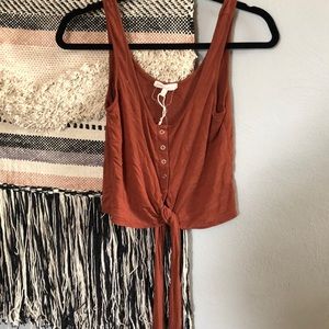 Buckle wrap top tank top button down